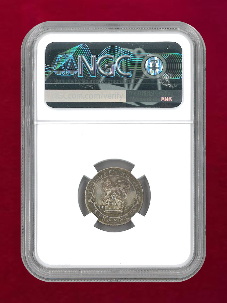 【イギリス】6ペンス 銀貨 1911 NGC PF65［B-0000652］