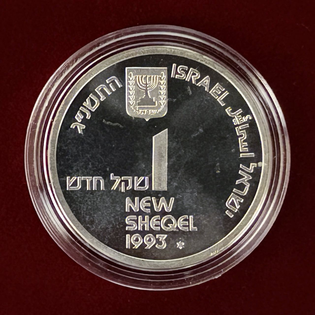 イスラエル】第45回独立記念日 観光 1シェケル 銀貨 1993［B-0000654