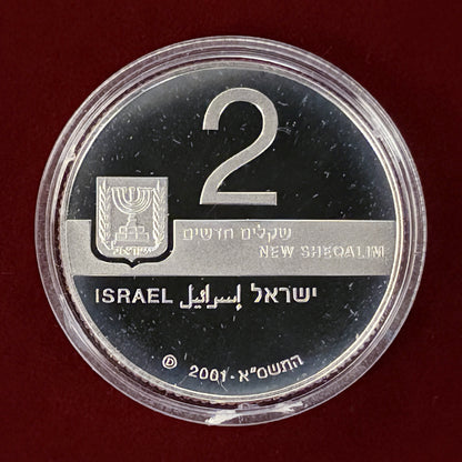 【イスラエル】イスラエルの芸術 音楽 2シェケル 銀貨 プルーフ 2001［B-0000665］