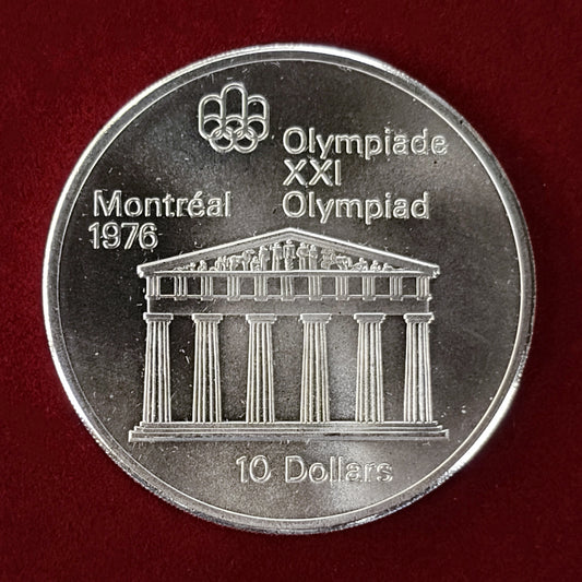 【カナダ】モントリオールオリンピック記念 10ドル 銀貨 1974［B-0000672］