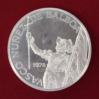 【パナマ】建国75周年記念 20バルボア 銀貨 プルーフ 1978［B-0000681］
