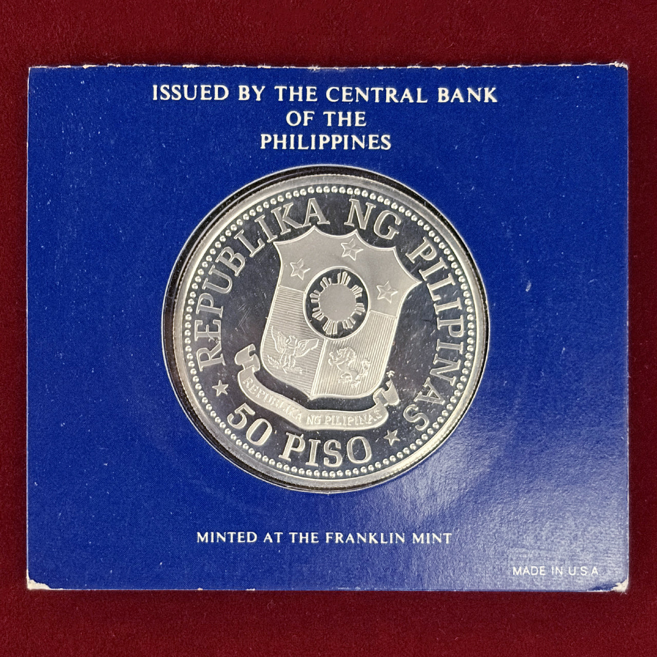 【フィリピン】新体制発足3周年記念 50ペソ 銀貨 プルーフ 1975［B-0000682］