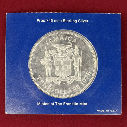 【ジャマイカ】ジャマイカの団結 10ドル 銀貨 プルーフ 1978［B-0000683］