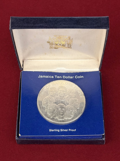 【ジャマイカ】ジャマイカの団結 10ドル 銀貨 プルーフ 1978［B-0000683］