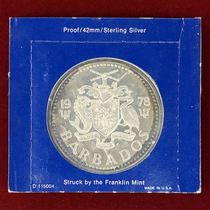 【バルバドス】海神ネプチューン 10ドル 銀貨 プルーフ 1978［B-0000684］