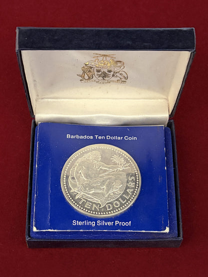 【バルバドス】海神ネプチューン 10ドル 銀貨 プルーフ 1978［B-0000684］