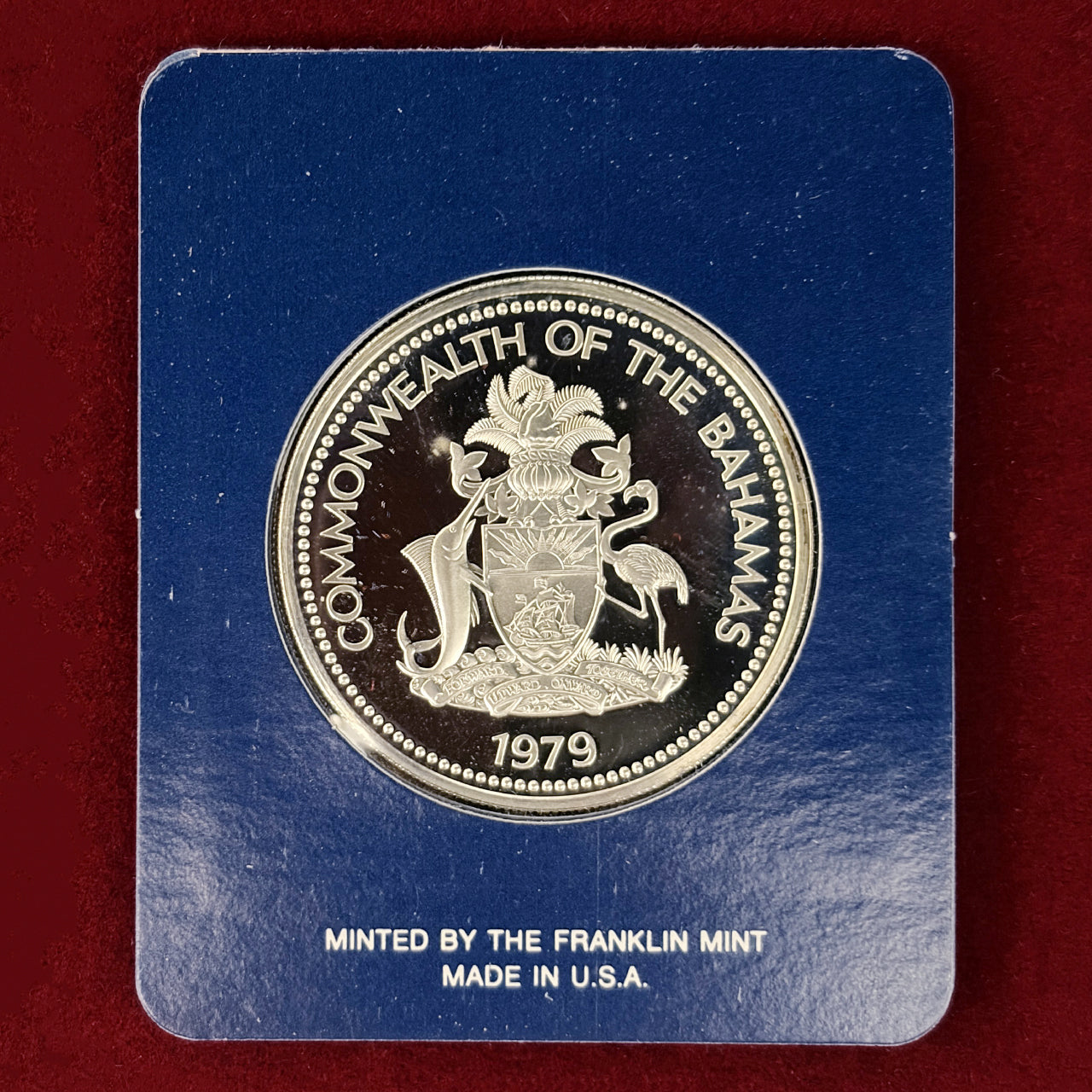 バハマ】議会制度250周年記念 25ドル 銀貨 プルーフ 1979［B-0000685