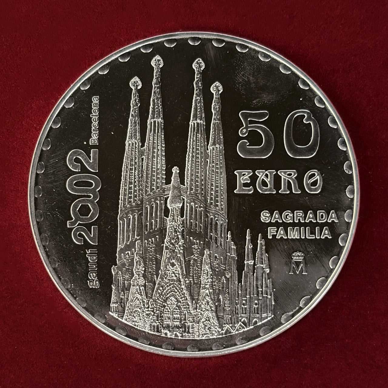 【スペイン】国際ガウディ年記念 50ユーロ 銀貨 プルーフ 2002［B-0000686］