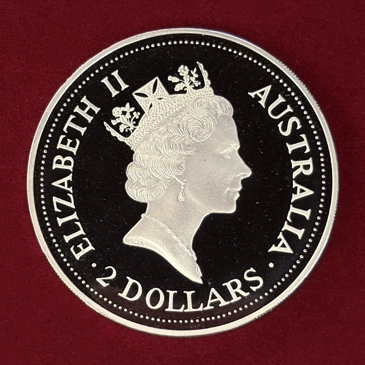 オーストラリア】ワライカワセミ 2ドル 銀貨 プルーフ 1992［B-0000688