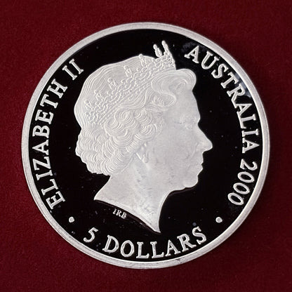 【オーストラリア】シドニーオリンピック リーチング・ザ・ワールド(Type1) 5ドル 銀貨 プルーフ 2000［B-0000695］