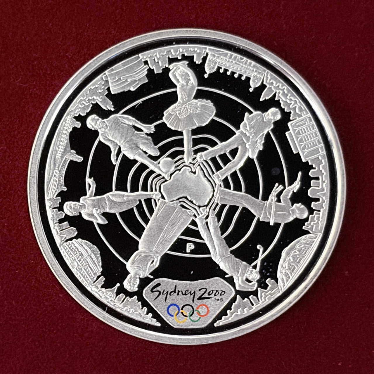 【オーストラリア】シドニーオリンピック リーチング・ザ・ワールド(Type2) 5ドル 銀貨 プルーフ 2000［B-0000696］