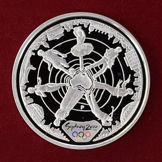 【オーストラリア】シドニーオリンピック リーチング・ザ・ワールド(Type2) 5ドル 銀貨 プルーフ 2000［B-0000696］