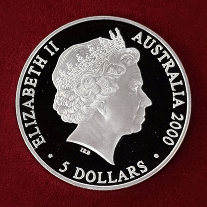 【オーストラリア】シドニーオリンピック リーチング・ザ・ワールド(Type2) 5ドル 銀貨 プルーフ 2000［B-0000696］