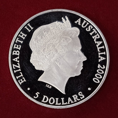 【オーストラリア】シドニーオリンピック ハーバー・オブ・ライフ 5ドル 銀貨 プルーフ 2000［B-0000698］