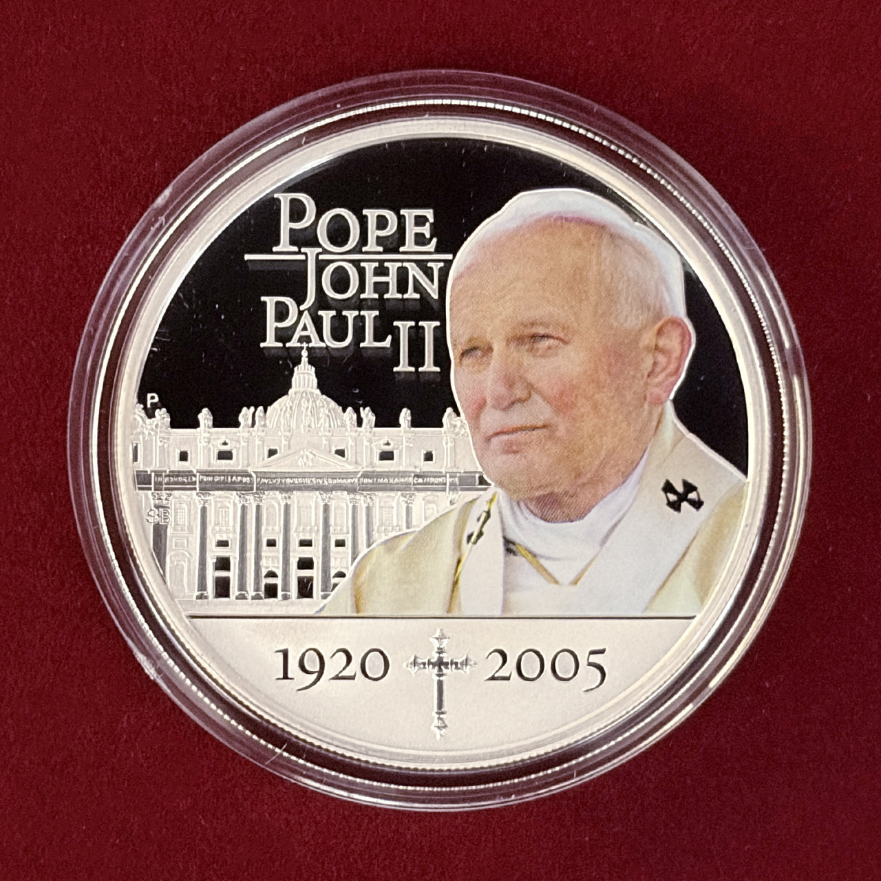 【クック諸島】ヨハネ・パウロ2世 85歳誕生日記念 1ドル 銀貨 プルーフ 2005［B-0000703］