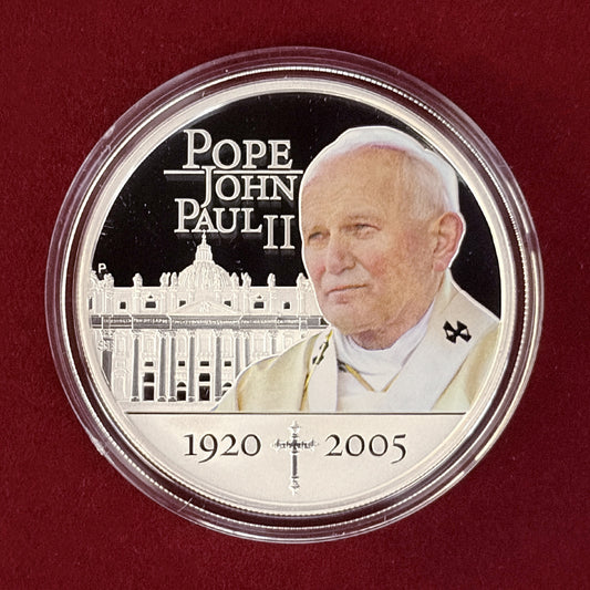 【クック諸島】ヨハネ・パウロ2世 85歳誕生日記念 1ドル 銀貨 プルーフ 2005［B-0000703］