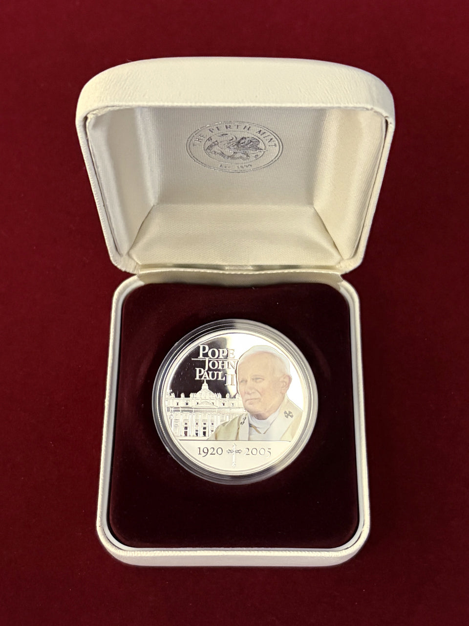 【クック諸島】ヨハネ・パウロ2世 85歳誕生日記念 1ドル 銀貨 プルーフ 2005［B-0000703］