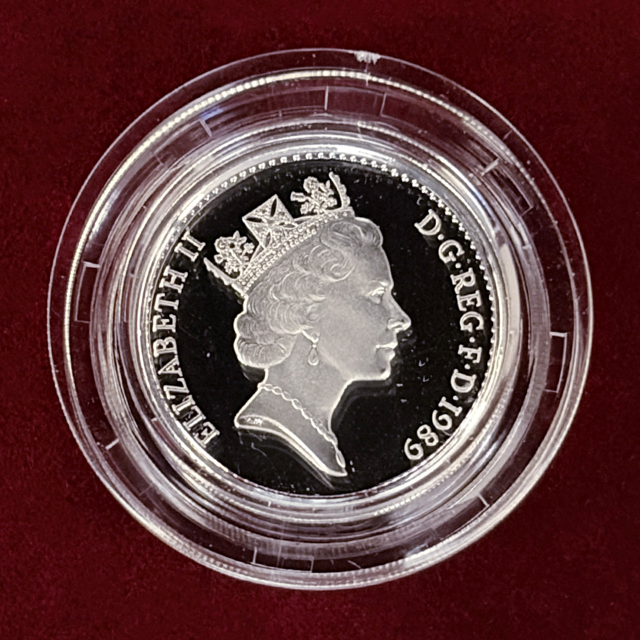 【イギリス】ロイヤル・ディアデム・シリーズ 1ポンド 銀貨 プルーフ ピエフォー 1989［B-0000705］