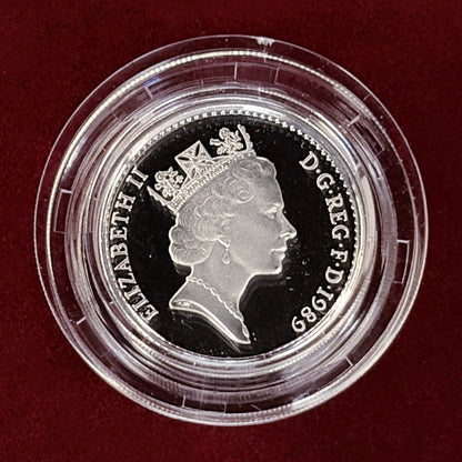 【イギリス】ロイヤル・ディアデム・シリーズ 1ポンド 銀貨 プルーフ ピエフォー 1989［B-0000705］
