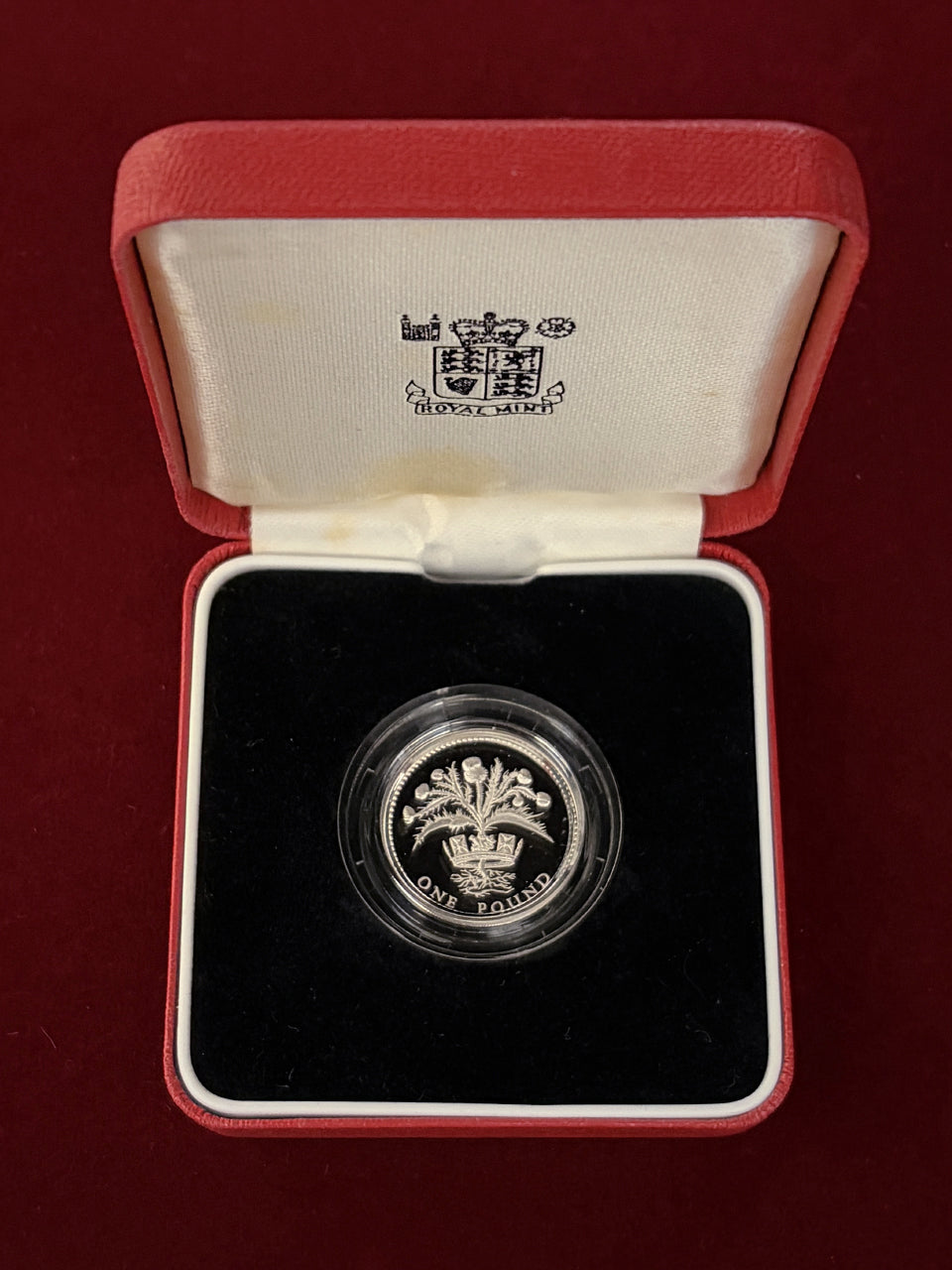 【イギリス】ロイヤル・ディアデム・シリーズ 1ポンド 銀貨 プルーフ ピエフォー 1989［B-0000705］