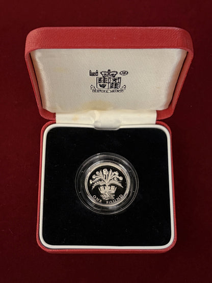 【イギリス】ロイヤル・ディアデム・シリーズ 1ポンド 銀貨 プルーフ ピエフォー 1989［B-0000705］