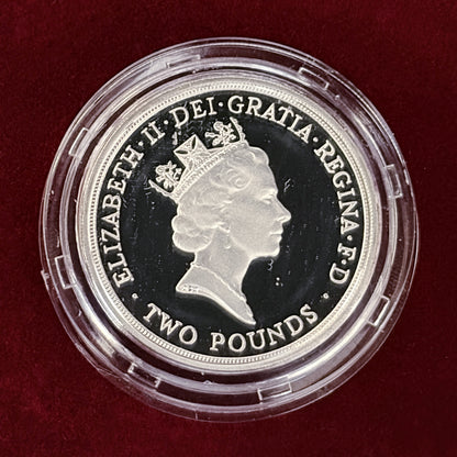 【イギリス】イングランド銀行創立300周年記念 2ポンド 銀貨 プルーフ ピエフォー 1994［B-0000707］