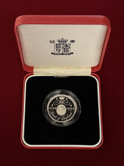 【イギリス】イングランド銀行創立300周年記念 2ポンド 銀貨 プルーフ ピエフォー 1994［B-0000707］