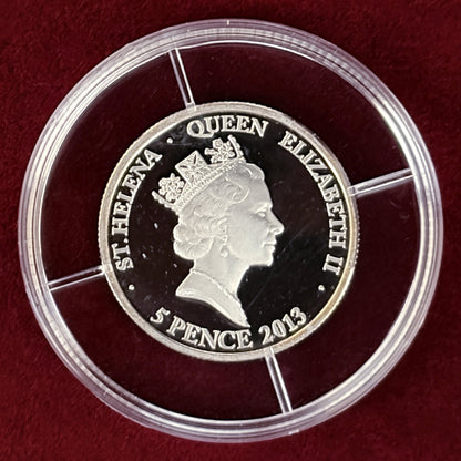【セントヘレナ】日英交流400周年記念 5ペンス 銀貨 プルーフ 2013［B-0000710］