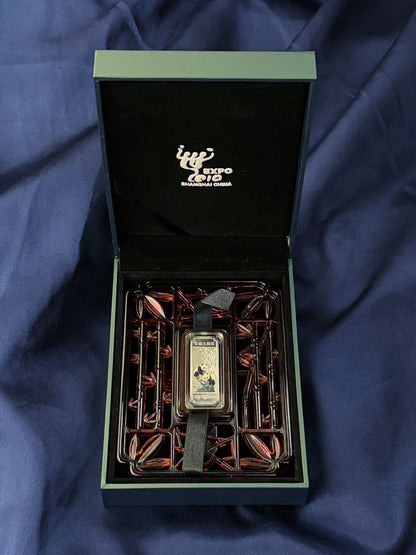 【中国】2010年上海国際博覧会記念 パンダ 銀製プレート［B-0000711］