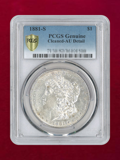 【アメリカ】1ドル 銀貨 モルガンダラー 1881S PCGS Genuine Cleaned-AU Detail［B-0000714］