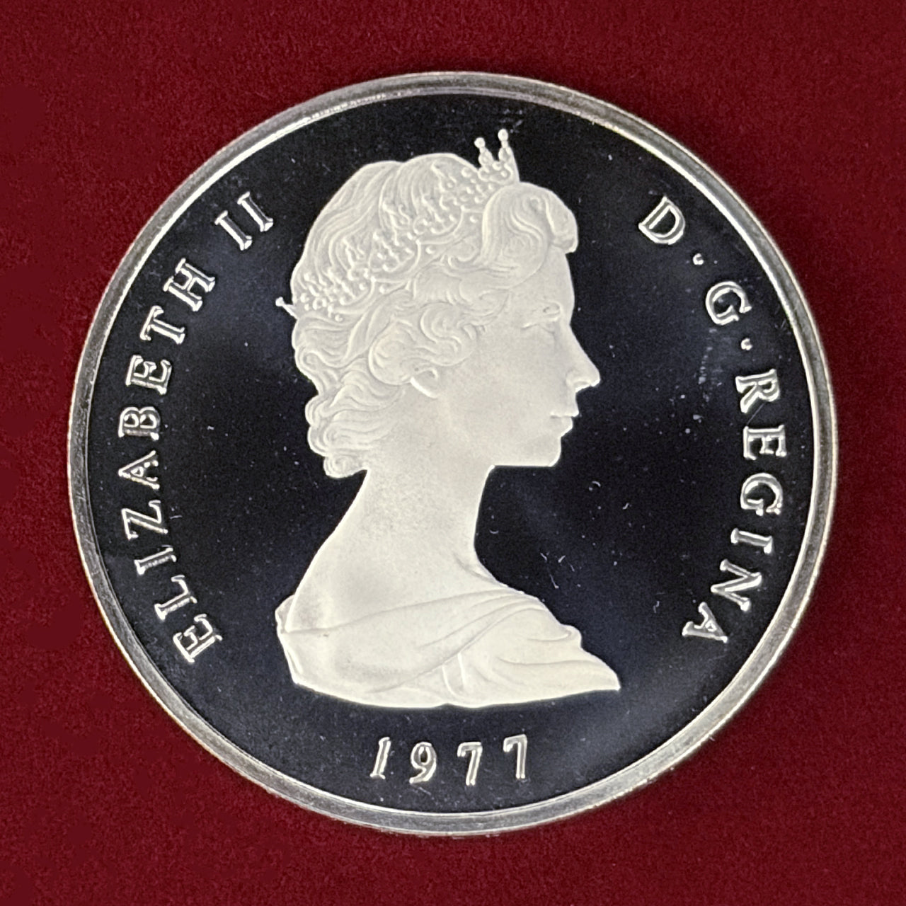 【タークス・カイコス諸島】ジョージ3世 20クラウン 銀貨 1977［B-0000716］