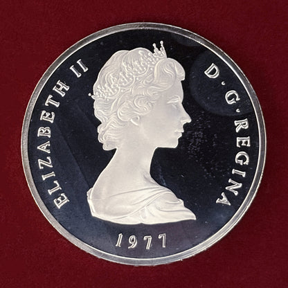 【タークス・カイコス諸島】ジョージ3世 50クラウン 銀貨 1977［B-0000717］