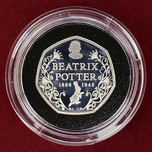 【イギリス】ビアトリクス・ポター生誕150周年記念 50ペンス 銀貨 プルーフ 2016［B-0000724］