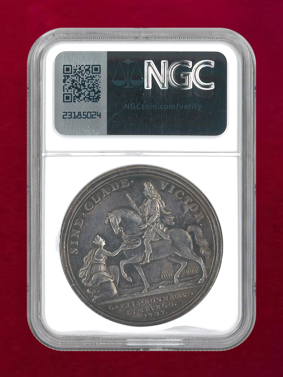 【イギリス】マールバラ公都市制圧 銀製メダル 1703 NGC AU DETAILS CLEANED［B-0000730］