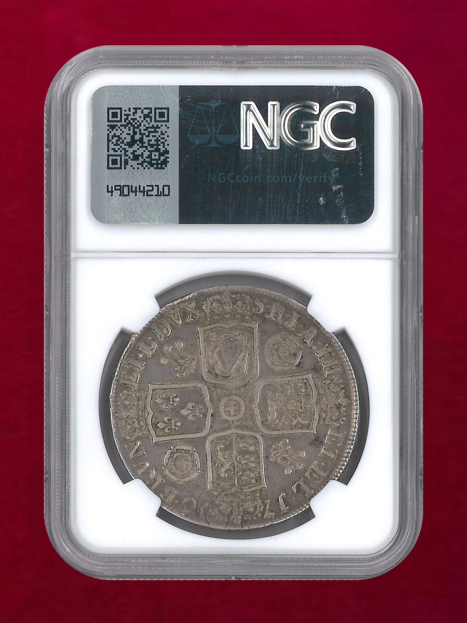 【イギリス】クラウン 銀貨 PLUMES & ROSES 1716 NGC VF 35［B-0000731］