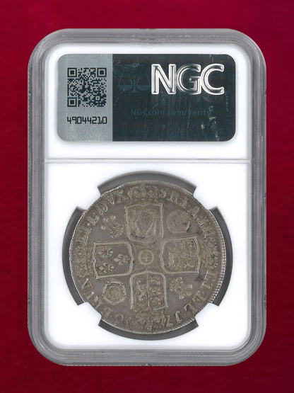【イギリス】クラウン 銀貨 PLUMES & ROSES 1716 NGC VF 35［B-0000731］