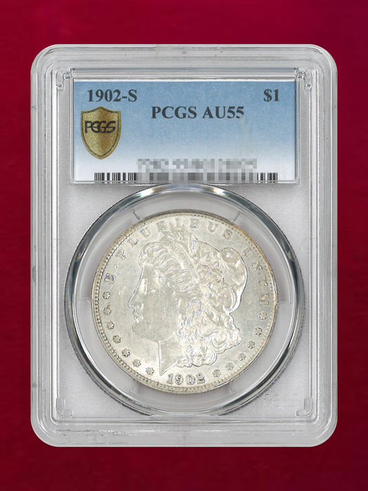 【アメリカ】1ドル 銀貨 モルガンダラー 1902S PCGS AU55［B-0000734］