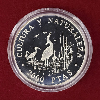 【スペイン】ドニャーナ国立公園 2000ペセタ 銀貨 プルーフ 1994［B-0000736］