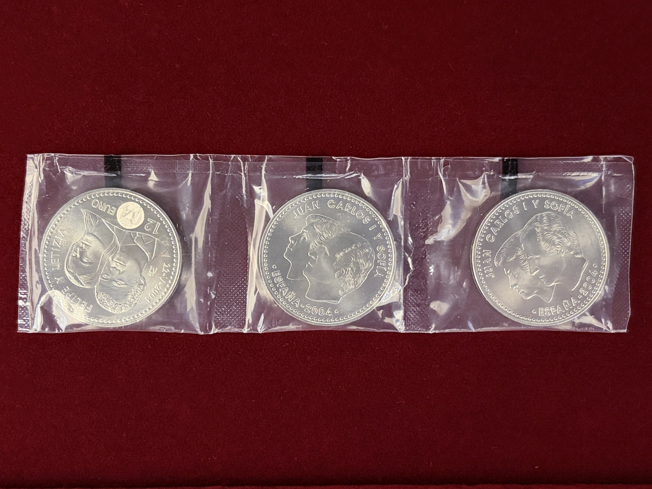 【スペイン】フェリペ王子＆レティシア妃ご成婚記念 12ユーロ 銀貨 3枚組 2004［B-0000739］