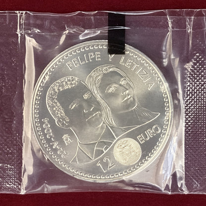 【スペイン】フェリペ王子＆レティシア妃ご成婚記念 12ユーロ 銀貨 3枚組 2004［B-0000739］