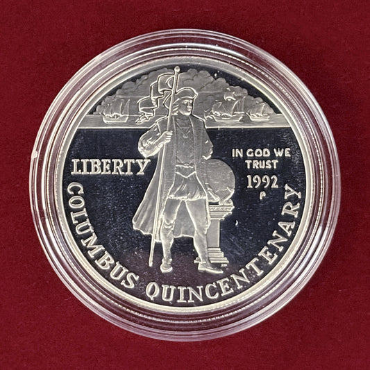 【アメリカ】コロンブス500周年記念 1ドル 銀貨 プルーフ 1992［B-0000753］
