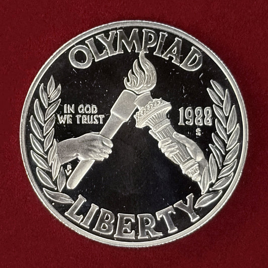 【アメリカ】1988年ソウルオリンピック記念 1ドル 銀貨 プルーフ 1988［B-0000756］