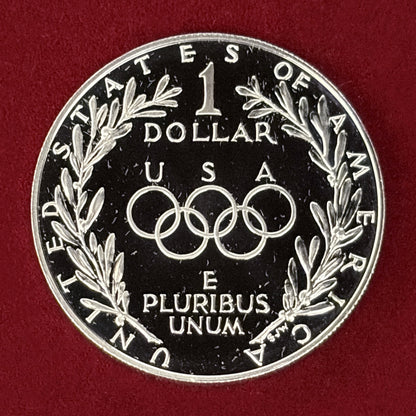 【アメリカ】1988年ソウルオリンピック記念 1ドル 銀貨 プルーフ 1988［B-0000756］
