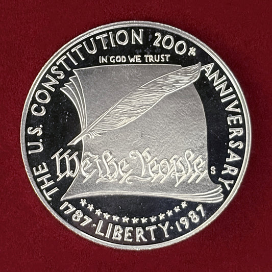 【アメリカ】合衆国憲法200周年記念 1ドル 銀貨 プルーフ 1987［B-0000768］