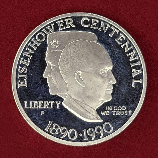 【アメリカ】アイゼンハワー生誕100周年記念 1ドル 銀貨 プルーフ 1990［B-0000769］
