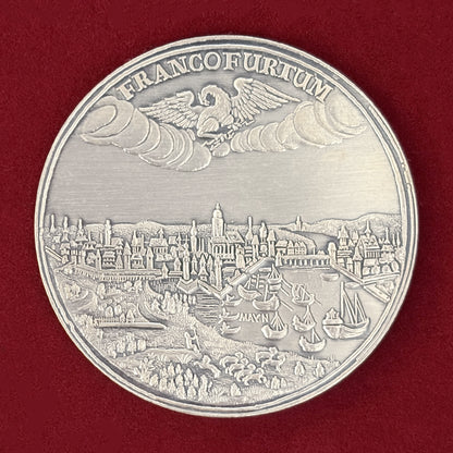 【ドイツ・フランクフルト】都市景観 銀製メダル 1696銘 リストライク 1987［B-0000772］