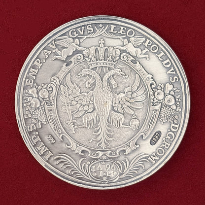 【ドイツ・フランクフルト】都市景観 銀製メダル 1696銘 リストライク 1987［B-0000772］