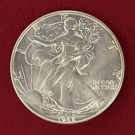 【アメリカ】アメリカンイーグルシルバーダラー 1ドル 銀貨 1988［B-0000774］