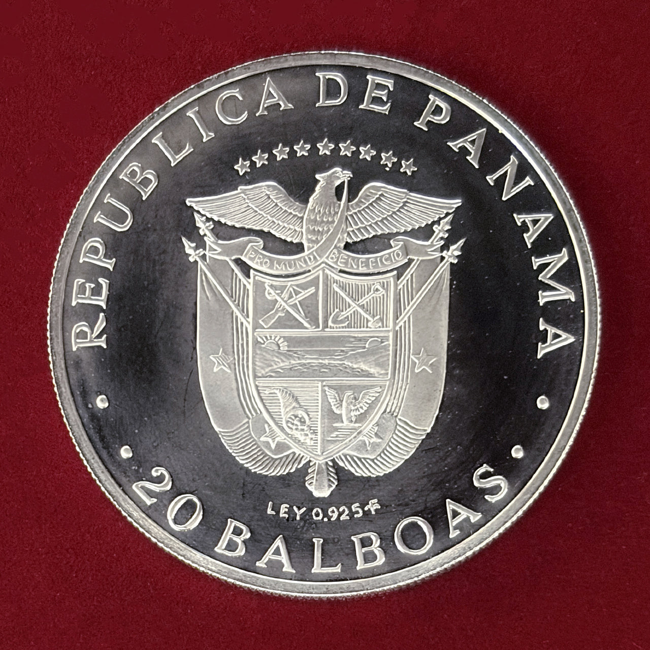 【パナマ】シモン・ボリバル 20バルボア 銀貨 プルーフ 1974［B-0000775］