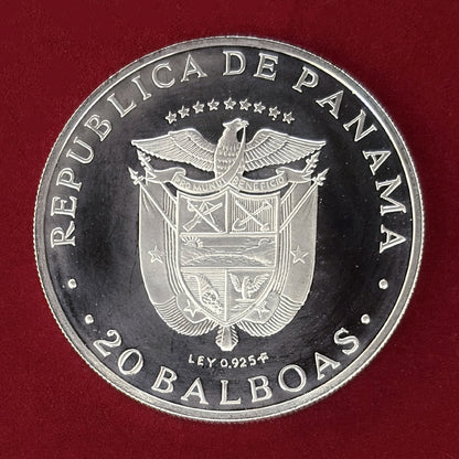 【パナマ】シモン・ボリバル 20バルボア 銀貨 プルーフ 1974［B-0000775］